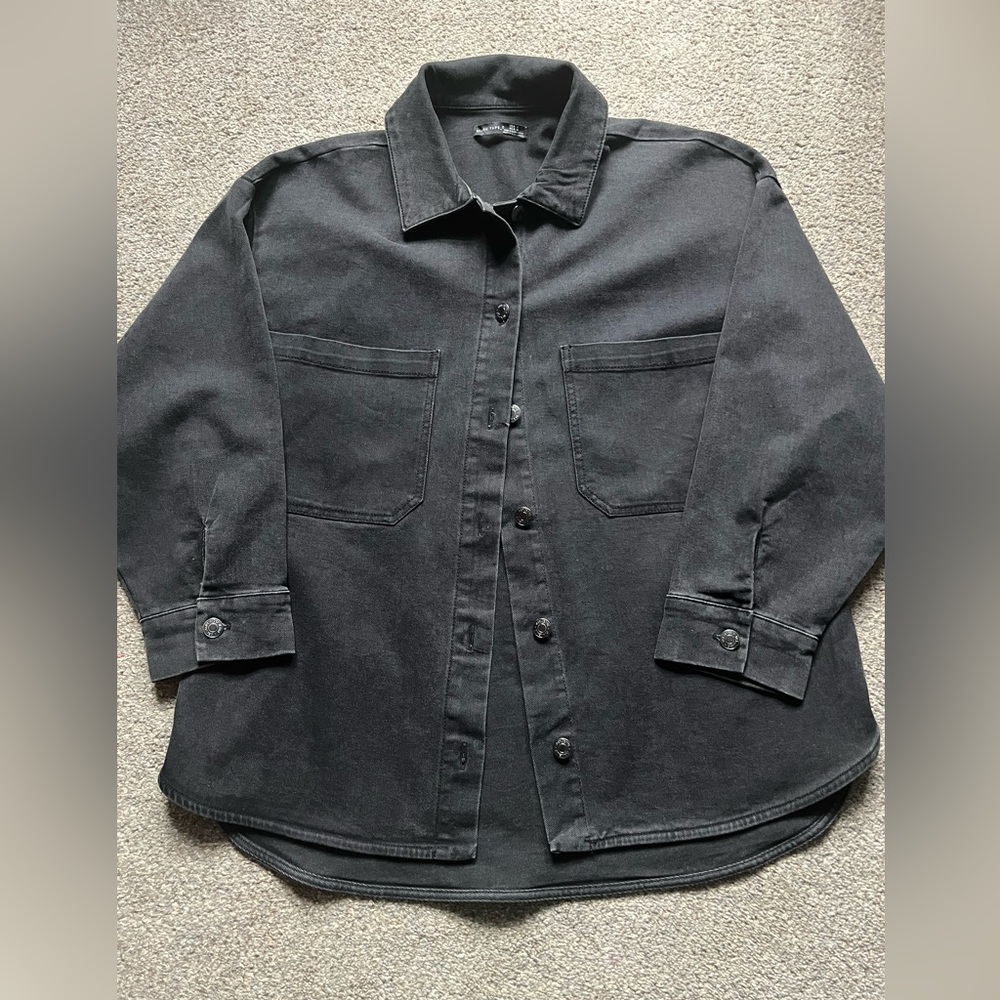 Black Tape Oversized Black Y2K Style Jacket (M)